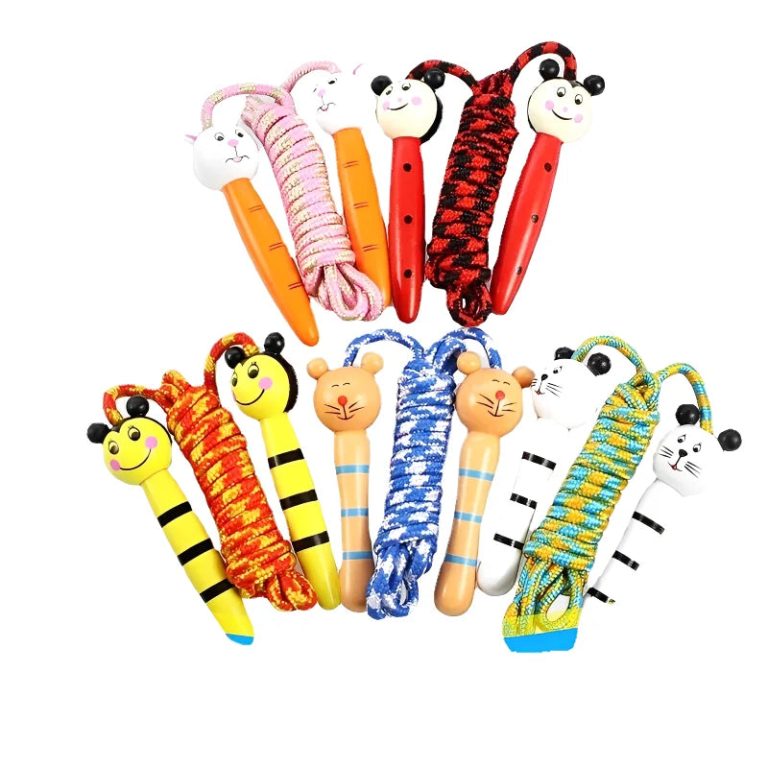 Elepl Corde à Sauter Enfant & Adulte – Lot De 2, Arc-en-Ciel Réglable, Poignées Bois Antidérapantes Colorées – Idéal Fitness, Jeux & Sport En Famille